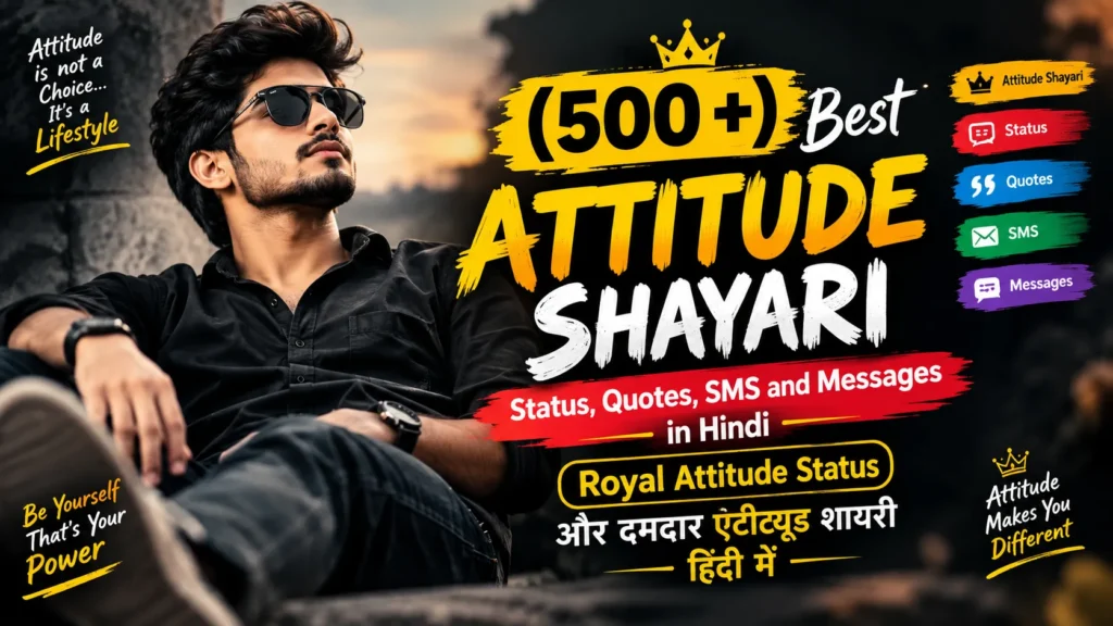 (500 +) Best Attitude Shayari, Status, Quotes, SMS and Messages in Hindi | Royal Attitude Status और दमदार एटीट्यूड शायरी हिंदी में 